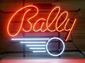 Bally Play Pinball Here Red Neon Sign